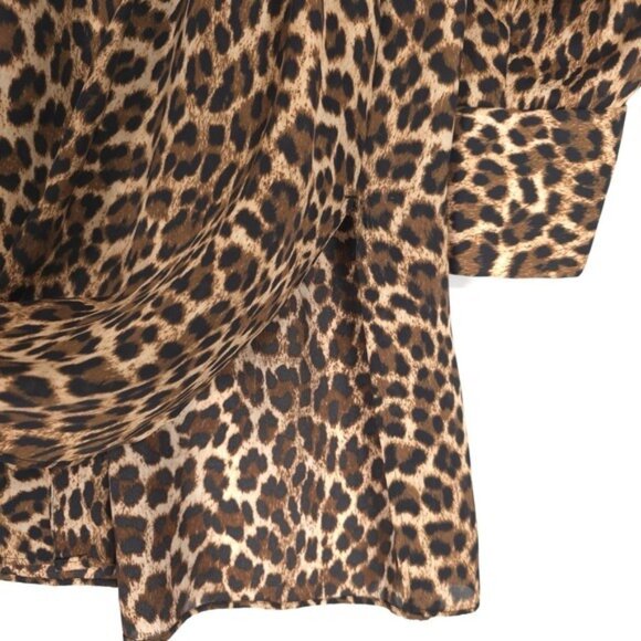 ZARA Flowy V-neck Leopard Oversized Top Shirt Mini‎ Dress LARGE 8355/237 BLOGGER - Picture 10 of 12